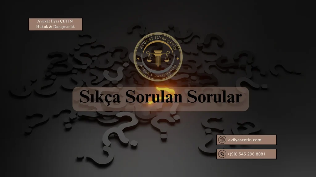 İzmir Avukat İlyas Çetin Hukuk ve Danışmanlık Bürosu Sıkça Sorulan Sorular Sayfası Kapak Görseli ve Logo